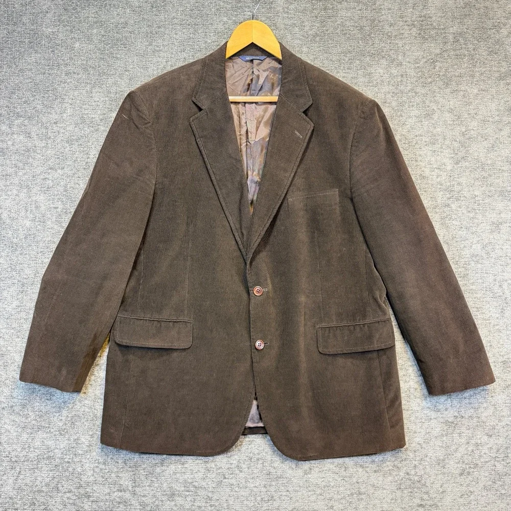 Brooks Brothers 1818 Madison Corduroy Sport Coat 46R Brown Cotton Blazer